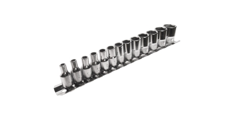 Набор головок торцевых 6-ти гранных JTC H213M (1/4", 4-14 мм, L=25 мм, 13 предметов)