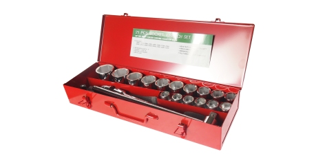 Набор головок торцевых 6-ти гранных JTC H621M (3/4", 19-50 мм, 21 предмет в кейсе)