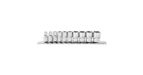 Licota TBS-22101 Набор торцевых головок 1/4" 6 гр. 5-14 мм 10пр. на линейке