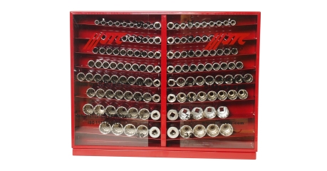 Набор головок торцевых 12-ти гранных глубоких JTC T4137L (1/2", 10-32 мм, 137 предметов в металлическом шкафу)