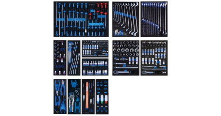 Набор инструментов для тележки, 13 ложементов, 286 предметов KING TONY 934-010MRVD