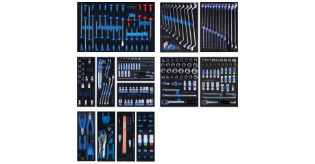 Набор инструментов для тележки, 13 ложементов, 286 предметов KING TONY 934-010MRVD