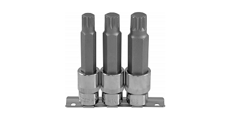 921703 Набор насадок торцевых 1/2"DR с вставками-битами SPLINE на держателе, M14-M18, 100 мм, 3 предмета