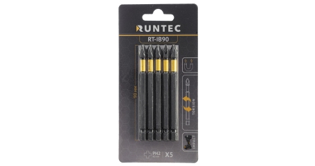 RUNTEC RT-IB90 Бита ударная RUNTEC (H6.35, 90 мм, PH2), 5 шт.