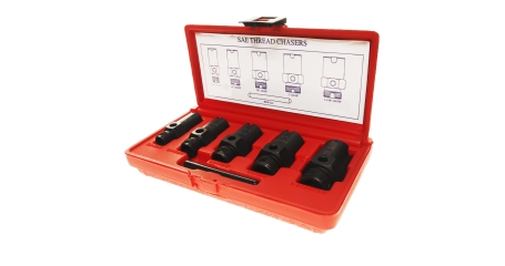 Набор инструментов для восстановления резьбы штуцеров систем кондиционирования 6пр. в кейсе JTC