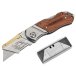 Нож универсальный складной со сменными лезвиями и деревянной рукояткой WP211014 WORKPRO