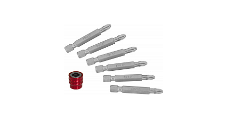 951406 Набор вставок-бит для механического инструмента со сменным магнитным держателем, PH2, 50 мм, 7 предметов