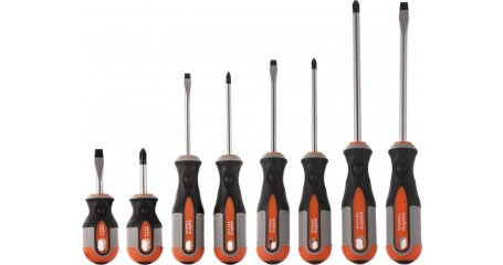 975008 Набор отверток стержневых ROUND GRIP, 8 предметов