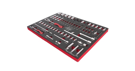 Набор инструментов слесарно-монтажный JTC UF1064 (1-ая секция, 63 предмета в ложементе)