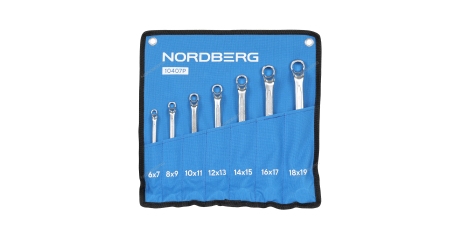 Набор ключей накидных NORDBERG 10407P (7 шт), планшет тетрон