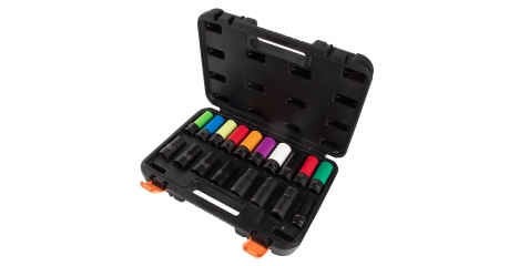 Набор ударных глубоких шестигранных головок AFFIX AF00640180C, 1/2", 15-24 мм, 18 предметов, кейс