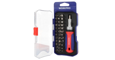 Отвертка трещоточная набор 38 предметов WP200517 WORKPRO
