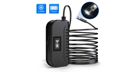 Видеоэндоскоп WIFI, 1Мп, Dual Lens, 1280x720, 5м, 8мм зонд iCartool IC-V100A