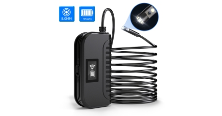 Видеоэндоскоп WIFI, 1Мп, Dual Lens, 1280x720, 5м, 8мм зонд iCartool IC-V100A