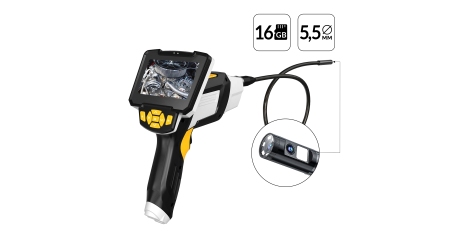 Видеоэндоскоп промышленный с 2 камерами, 4.3", 2Мп, 1м, 5.5 мм карта 16ГБ iCartool IC-V112B