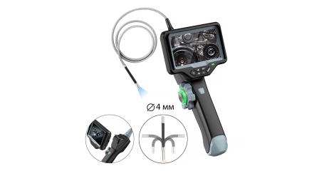 Видеоэндоскоп управляемый оптоволоконная подсветка, экран 4.5