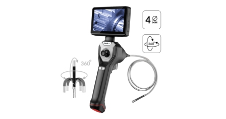 Видеоэндоскоп профессиональный управляемый 4х360°, экран 4.5