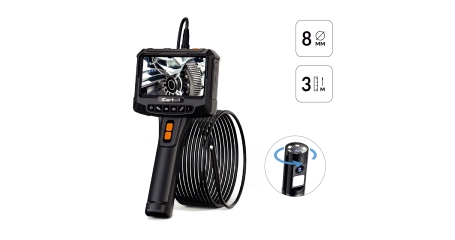 Видеоэндоскоп промышленный с вращением камеры, экран 5