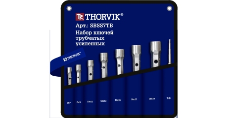Thorvik SBSS7TB Набор ключей трубчатых усиленных в сумке, 6-19 мм, 7 предметов