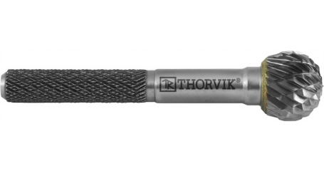 Thorvik TRRBD06050655-2  Борфреза твердосплавная сферическая, тип D, 6 мм, двойная насечка, в боксе