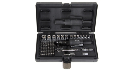 Licota PAR-03017NK Пневмотрещотка 2в1 3/8" 34 Нм (3,5 кГм), в наборе, 59пр.