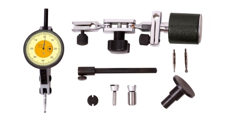 ASIMETO 504-82-0 Индикатор рычажно-зубчатый со шкалой под углом 20° 0,01 мм, с набором стойки и креплений