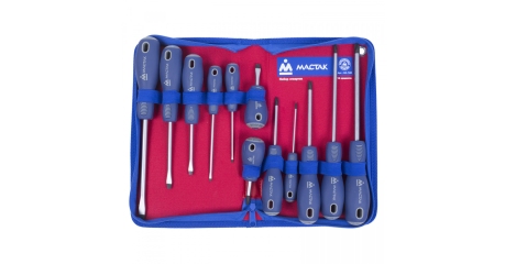 Набор отверток в футляре на молнии, 12 предметов МАСТАК 04-12Z