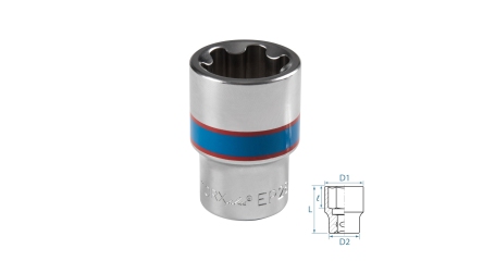 Головка торцевая TORX Plus 1/2, EP28, L = 45 мм KING TONY 433E28M