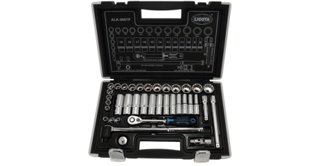 Licota ALK-0007P Набор торцевых головок 3/8" 12гр. 37пр. 6-24 мм spline