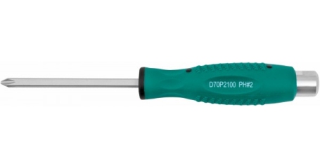 Отвертка стержневая крестовая D70P2100, ударная, силовая под ключ, PH2х100