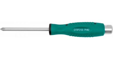Отвертка стержневая крестовая D70P2100, ударная, силовая под ключ, PH2х100