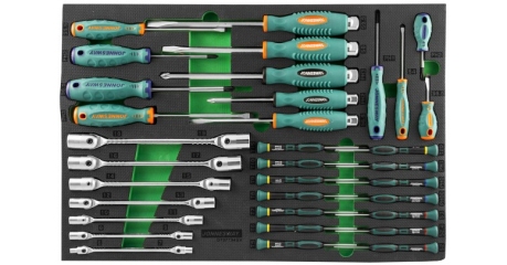 D737134SV Набор стержневых отверток и ключей гаечных карданных в EVA ложементе 560х400 мм, 34 предмета