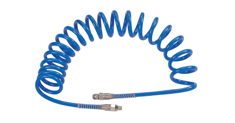 Шланг пневматический спиральный высокого давления MIGHTY SEVEN SD-24415, 13х18 мм, 15 м, М1/2" полиуретановый