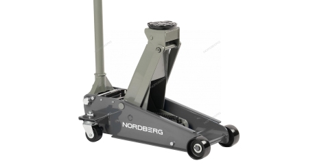 Домкрат подкатной 3 тонн 120-450 мм с резиновой насадкой быстрый подъем серый NORDBERG N32030 G