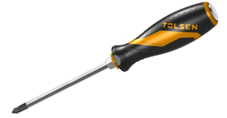 Отвертка крестовая GRIPro", Phillips №4, 200 мм, силовая TOLSEN TT20129"""