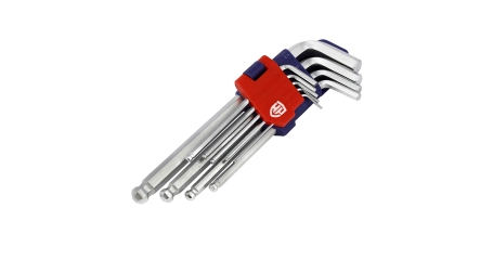 Ключи 6-гранные с шаром 9шт в держателе WP222006 WORKPRO