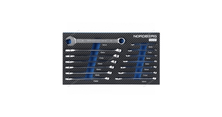 Набор ключей комбинированных NORDBERG 10214T в ложементе, 14 предметов для тележки