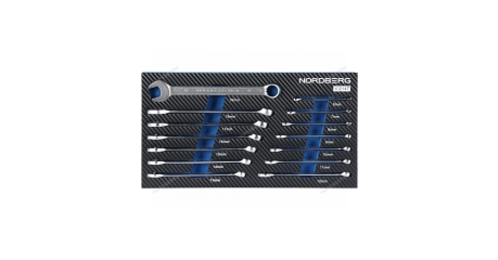 Набор ключей комбинированных NORDBERG 10214T в ложементе, 14 предметов для тележки