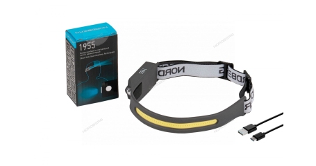 Фонарь налобный со светодиодной лентой аккумуляторный 3,7 В NORDBERG 1955