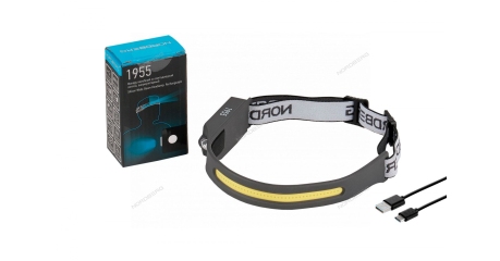 Фонарь налобный со светодиодной лентой аккумуляторный 3,7 В NORDBERG 1955