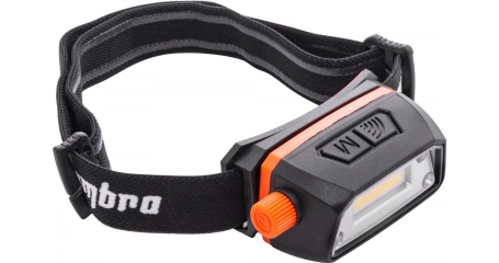 Фонарь светодиодный аккумуляторный налобный со световым пучком 300 Лм и сенсором Ombra A90063