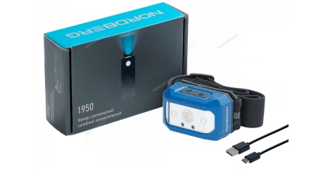 Фонарь светодиодный налобный, аккумуляторный, 3,7 В NORDBERG 1950