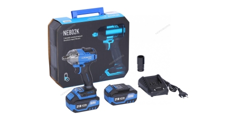 Гайковерт аккумуляторный NORDBERG NE802K (1/2", 21 В, 500 Нм с двумя 4A аккум. и зар. уст-вом, в кейсе)