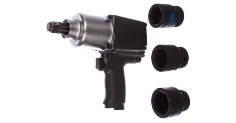 Гайковерт пневматический ударный KING TONY P33621-075B, 3/4", 1085 Нм, в комплекте 3 торцевые головки