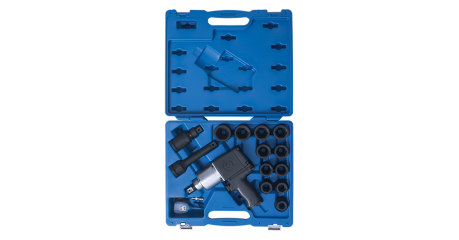 Гайковерт пневматический ударный 3/4" KING TONY 64114AMP, 1085 Нм, с комплектом ударных головок, 18 предметов