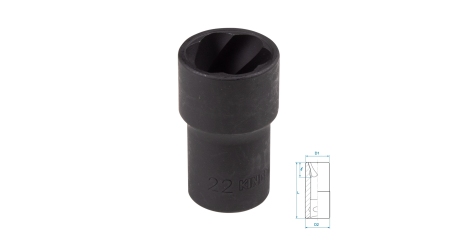 Головка для поврежденного крепежа 1/2", 22 мм KING TONY 9TD403-22M