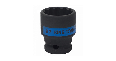 Головка торцевая ударная двенадцатигранная 1/2", 27 мм KING TONY 453027M