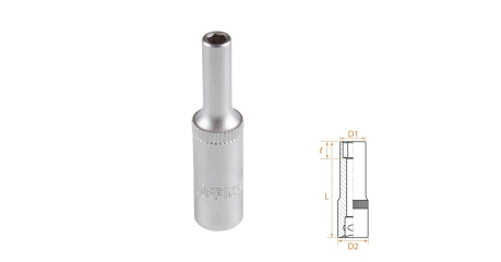 Головка торцевая глубокая шестигранная 1/4" 4 мм AFFIX AF00120004