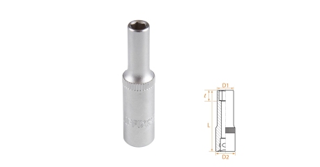 Головка торцевая глубокая шестигранная 1/4" 5 мм AFFIX AF00120005