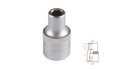 Головка торцевая стандартная шестигранная 1/2